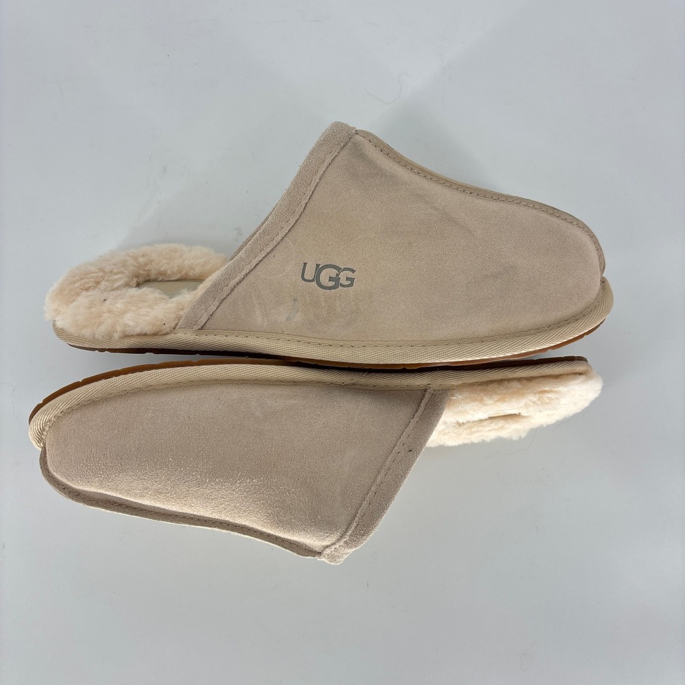 UGG Pearle UGGplush Scuff Slipper Cream Women Size 9 Faux Fur Suede Comfort Warm - Picture 8 of 13